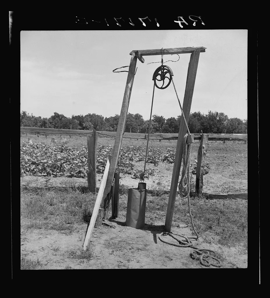 Well, Center County, Oklahoma, belonging to tenant farmer, 1937